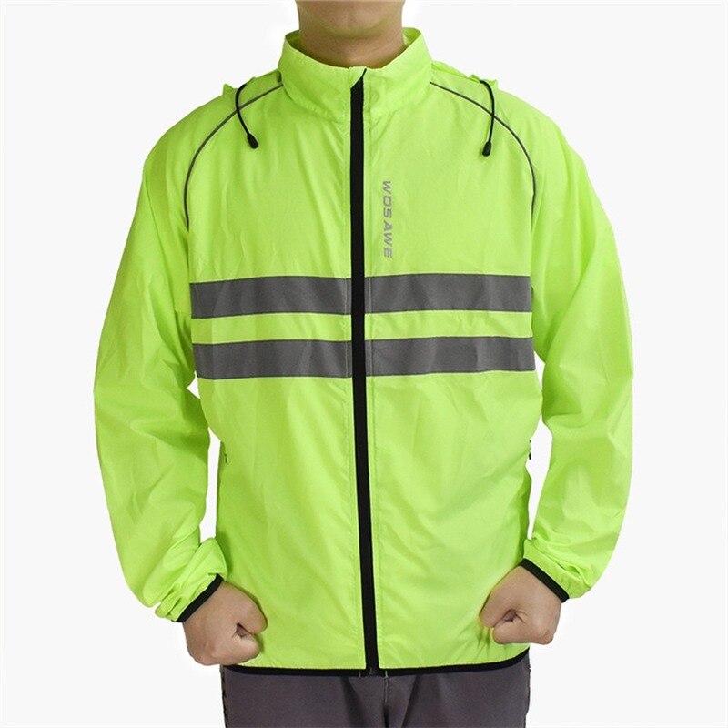 Reflecterende Winddicht Mannen Fietsen Jacket Hooded Waterdicht Weg Mountainbike Fietsen Windjack Riding Fiets Mtb Kleding