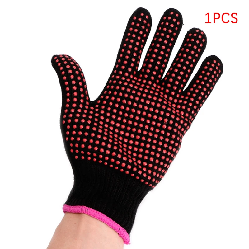 2 Stück hitzebeständige Handschuhe mit Silikon-BöGen, professionelle hitzebeständige Handschuhe, Haar-Styling, Lockenstab, stechen, Glätteisen: Rose verrotten
