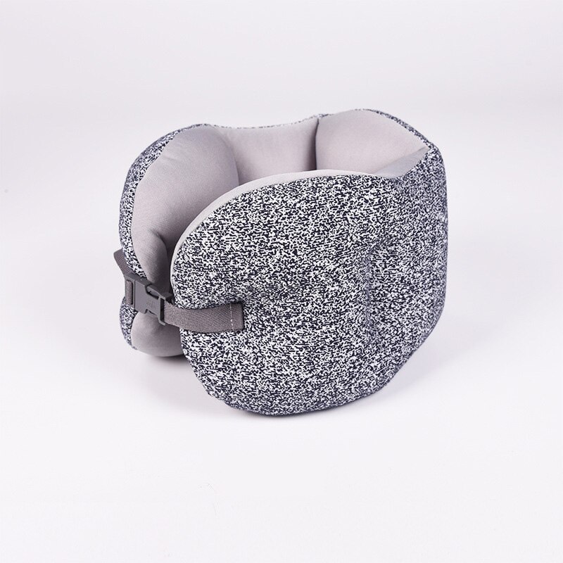Coussin de cou pliable pour dormir en avion, voiture, bureau, Portable, forme Concave, accessoires de voyage: GRIS FONCÉ