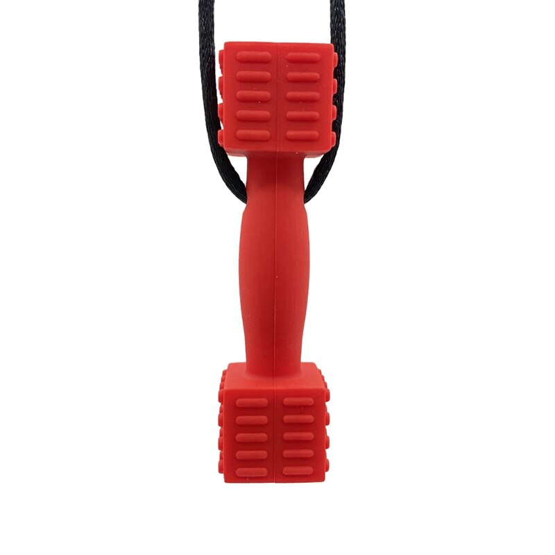 Ciondolo con manubri creativo sensuale ciondolo da masticare collana massaggiagengive giocattolo autistico asta molare per bambini