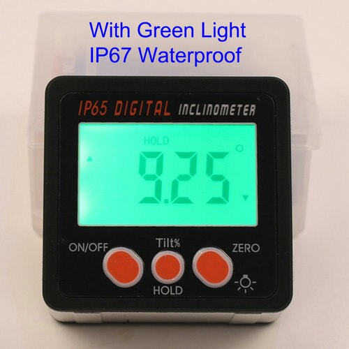 Inclinomètre de rapporteur de niveau numérique indicateur d'angle de niveau magnétique détecteur d'angle boîte de niveau jauge d'angle numérique: WHITE