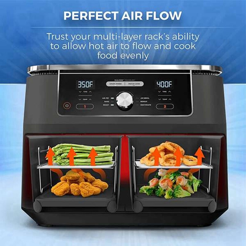 Air Fryer Accessories, Multi-Purpose Double Layer Rack With Skewer, Air Fryer Accessories For Ninja Foodi DZ201/401