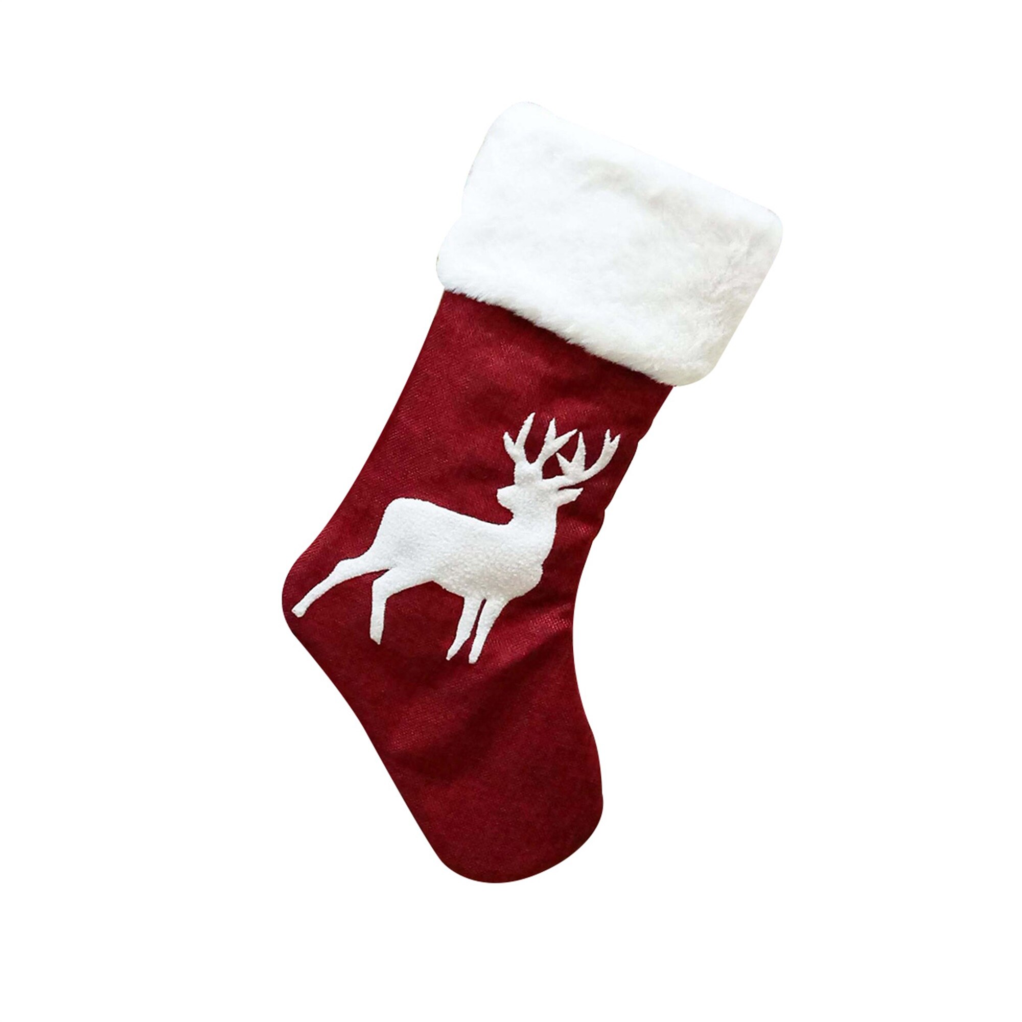 Focusnorm kerstsok schattige eland borduurprint kerstaccessoires met 4 stijlen: B