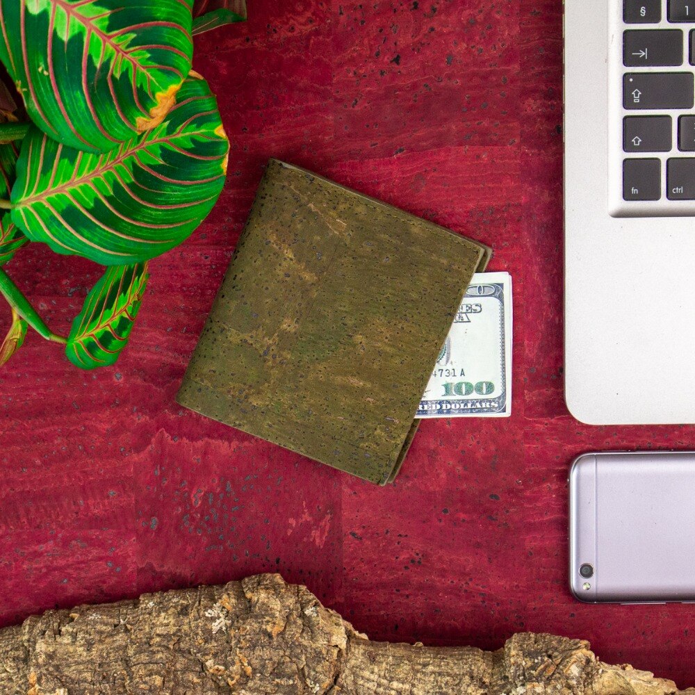 Kork brieftasche für männer braun farbe kork handgemachte Original männer brieftasche Natürliche kork männer brieftasche BAG-253-ABCD