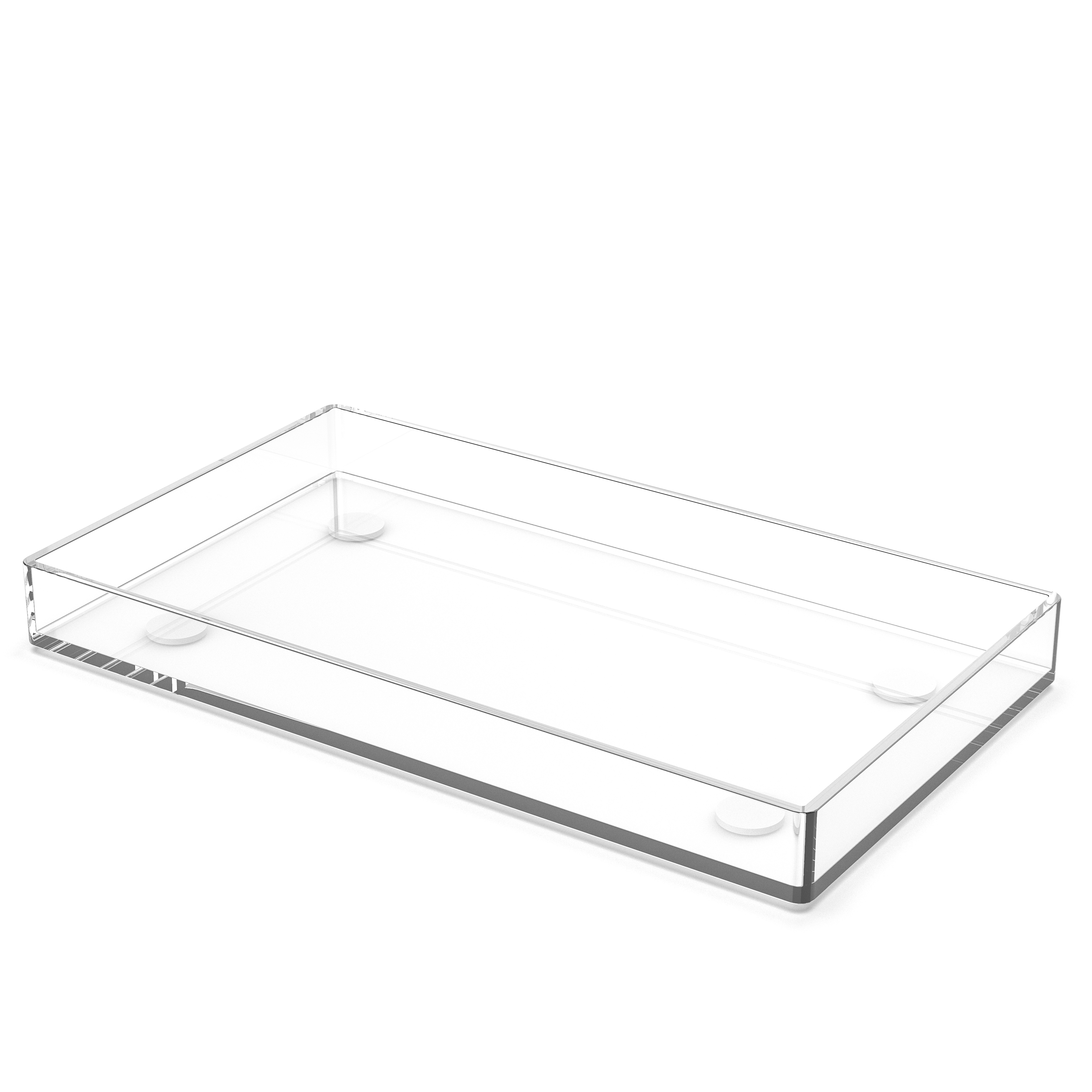 Rektangulært gjennomsiktig akrylbrett for sminke, vask, oppbevaring, kjøkken, frukt, snacks og diverse bruksområder: Default Title