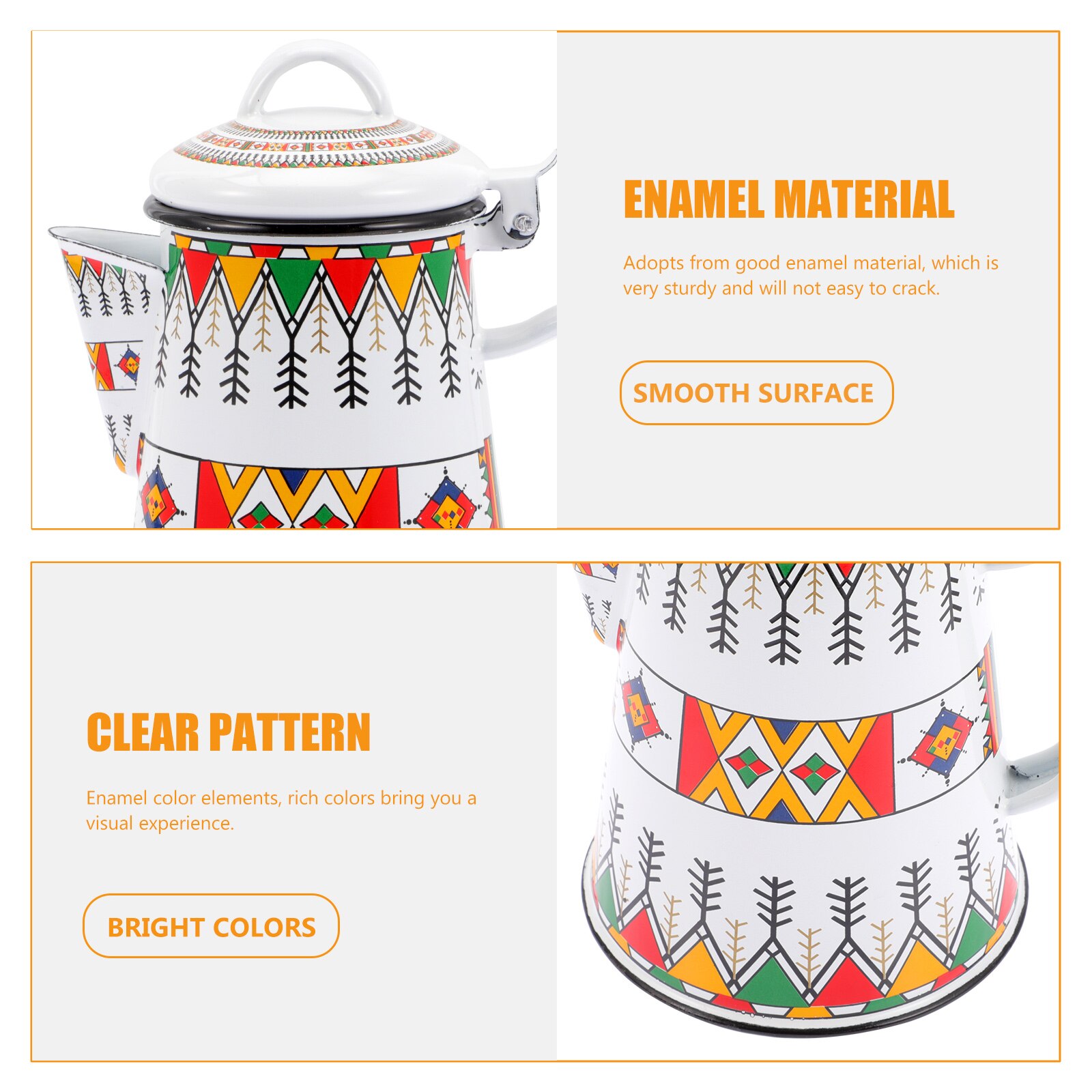 Enamel Coffee Pot Household Retro Coffee Pot Home Kitchen Supply