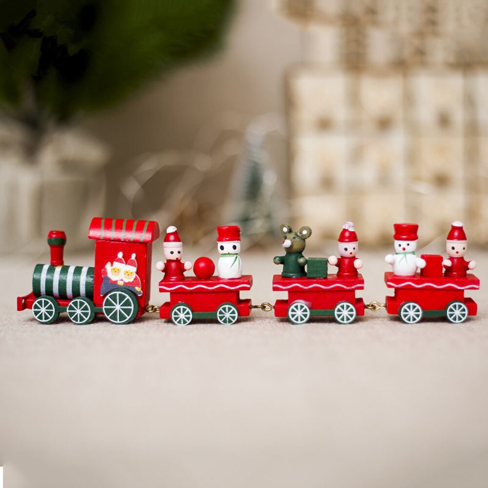 1pc Christmas Train Painted Wood Christmas Decoration for Home with Advent Calendar Calendar Storage Box 42*10*19cm Navidad: 21X4.5cm type2
