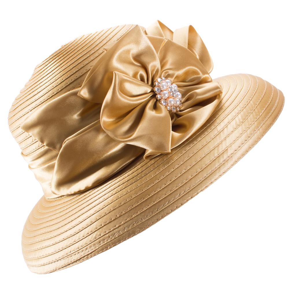 Lawliet Womens Crystal Satin Ribbon Dressy Church Couture Bridal Kentucky Derby Hat A585