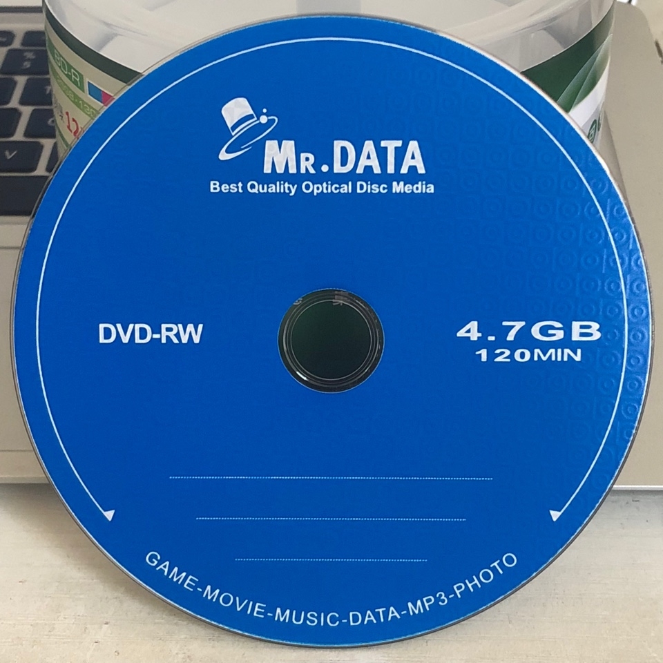 10 skivor mr data grade  a 4.7 gb tomma tryckta dvd rw-skivor