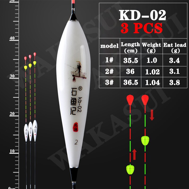 Flotadores de pesca de perlas flotantes, accesorios de caña de pescar de Material Nano llamativo para amantes de la pesca miopía, 3 unids/set por juego: B72-2-3PCS
