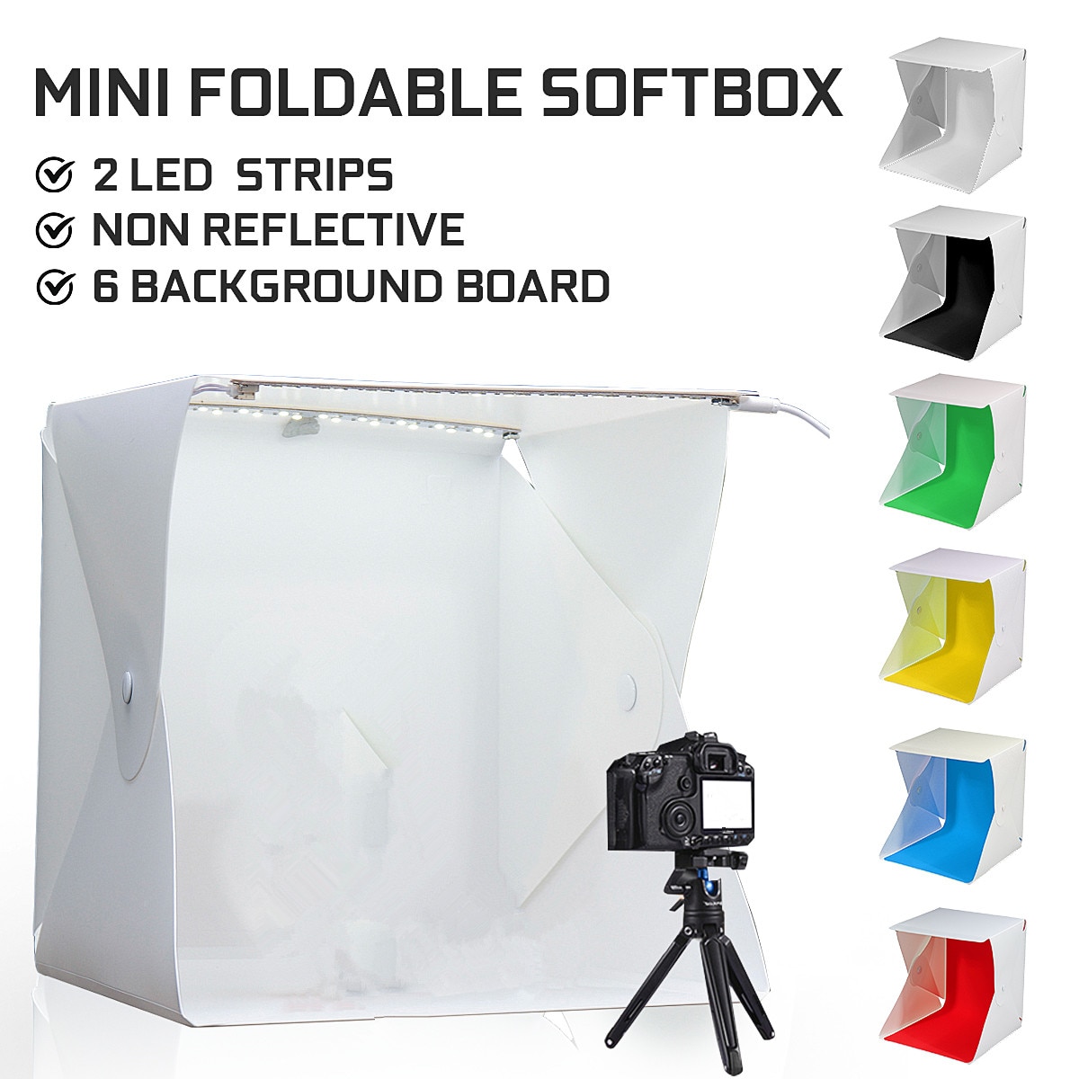 20cm 40 Led Mini estudio de fotografía caja de luz plegable portátil caja de estudio fotográfico tienda de fotografía Kit de caja de fondo de foto