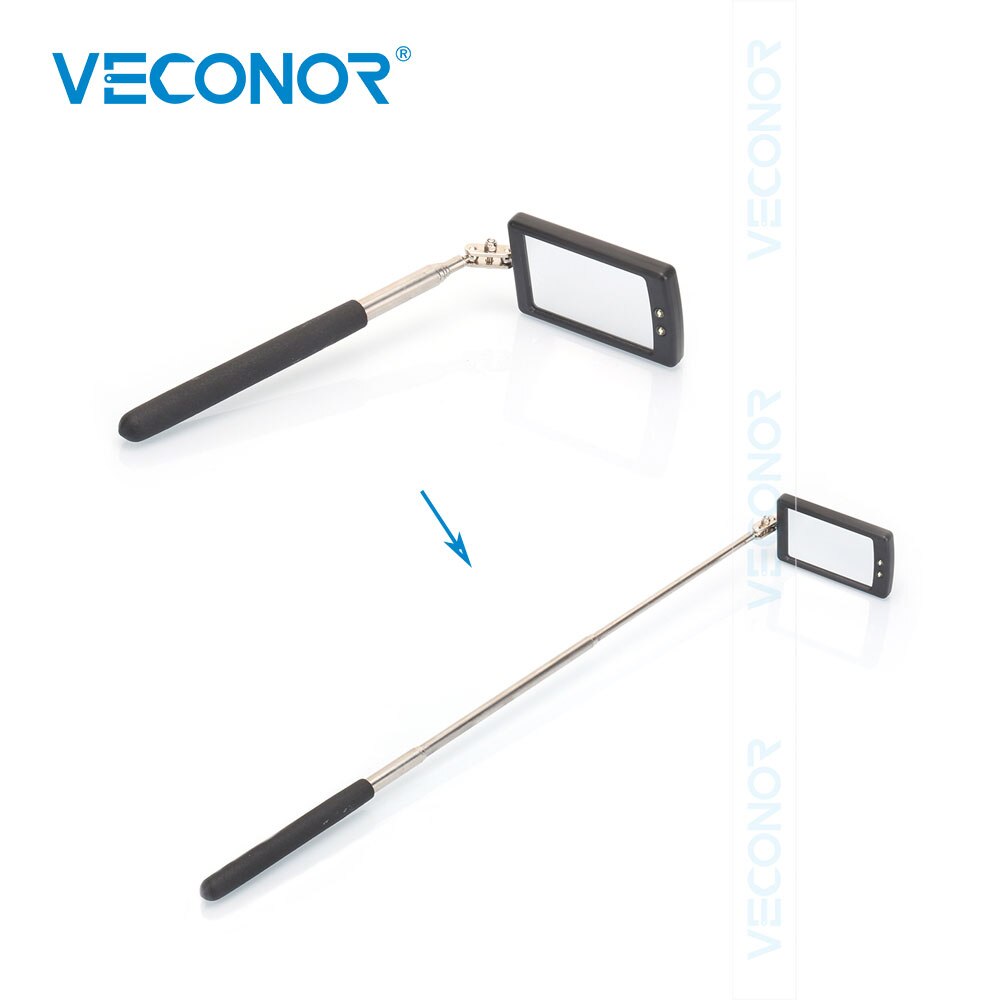 VECONOR Draagbare Telescopische Flexibele Hoofd Inspectie Spiegel met LED Licht Verstelbare 360 Graden Swivel Bekijken Auto Handgereedschap