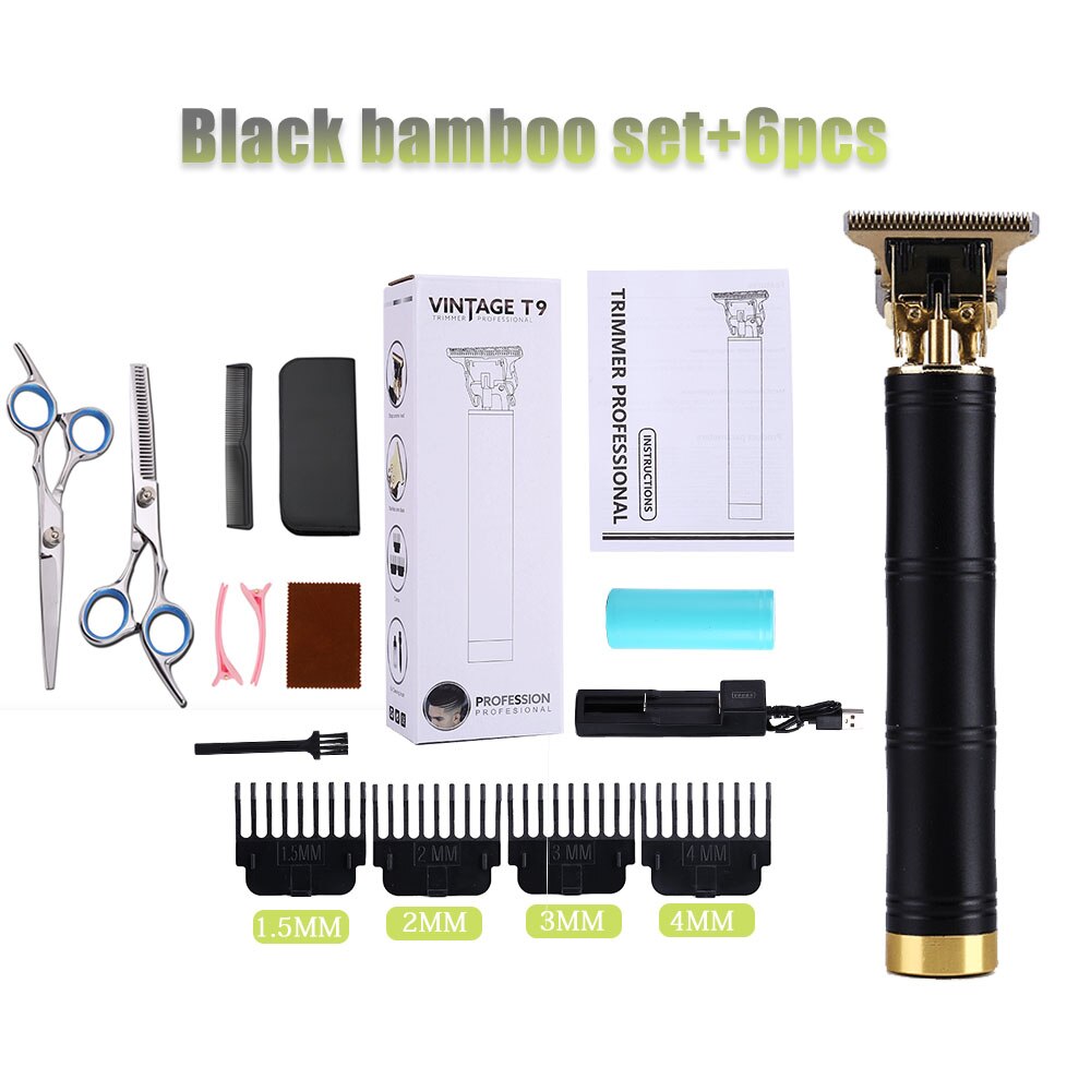Recharge Clipper Hair Mower Haircut Machine Portable Trimmer Cutter Electric Formen Beard Shaver Hairstyle Cutting: Black bamboo 2