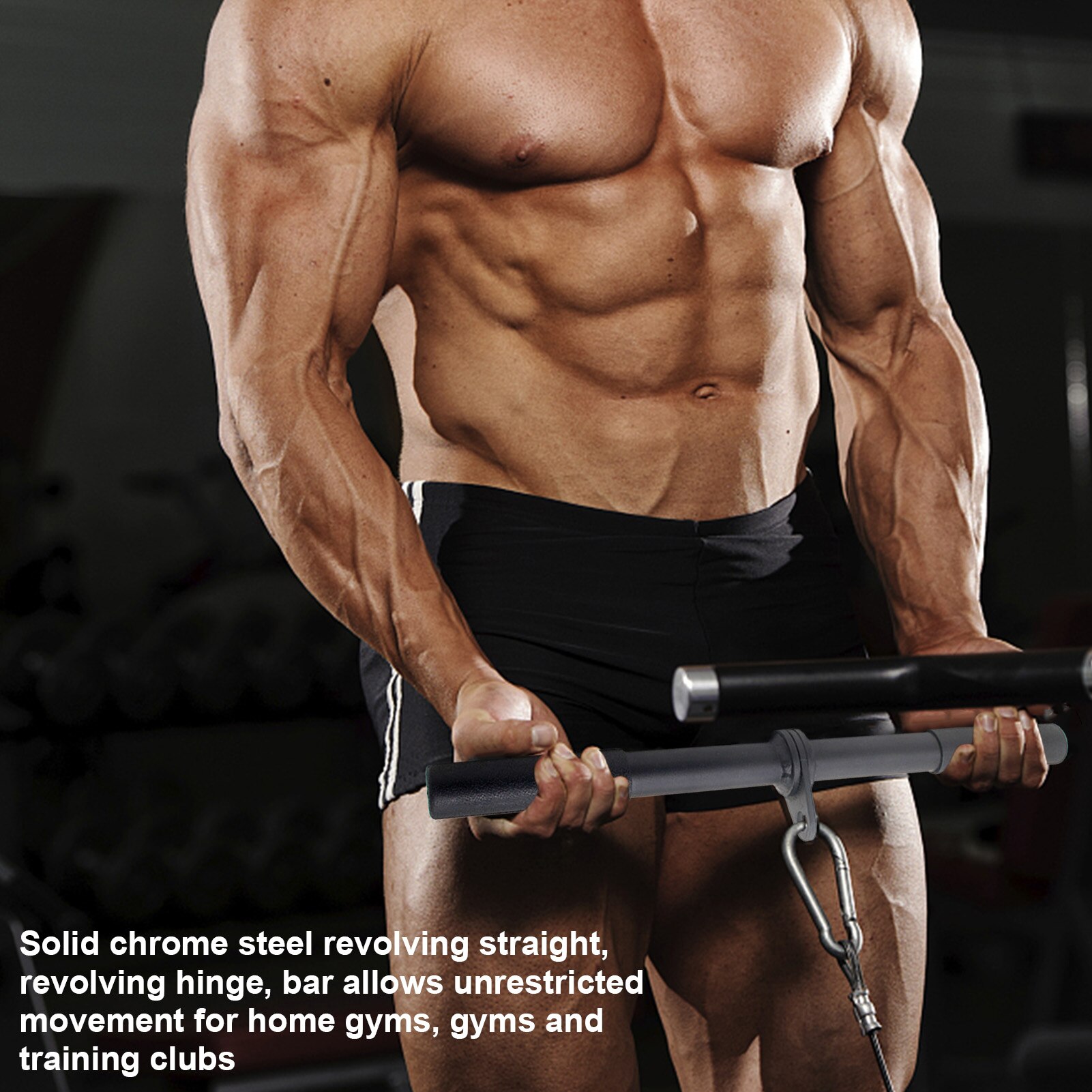 Fitness Pulley Cable Revolving Straight Bar Forearm Strength Exerciser Arm Biceps Triceps Trainning Bar For Gym Equipment