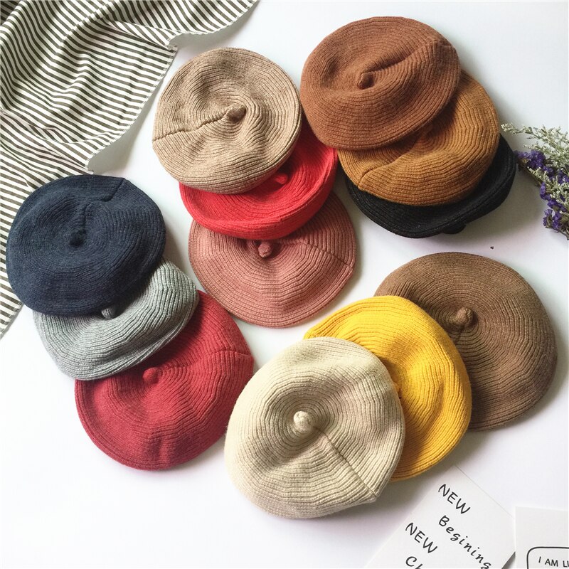 Chapéu do bebê beret 48-52 cm, crochê, malha, chapéu, bebê, bonnet, menina, menino, adereços de fotografia nib97261