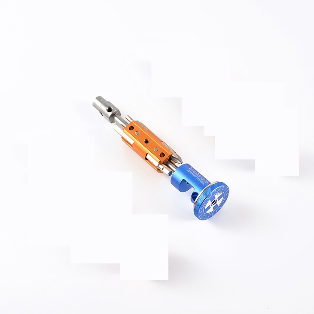 SRWRN Fahrrad Fahrrad Reparatur Werkzeug Aluminium Legierung Multi Schraubendreher 3mm 4mm 5mm 6mm T25 Kreuz Schlüssel schlüssel Berg MTB Werkzeuge Bausatz: Blau