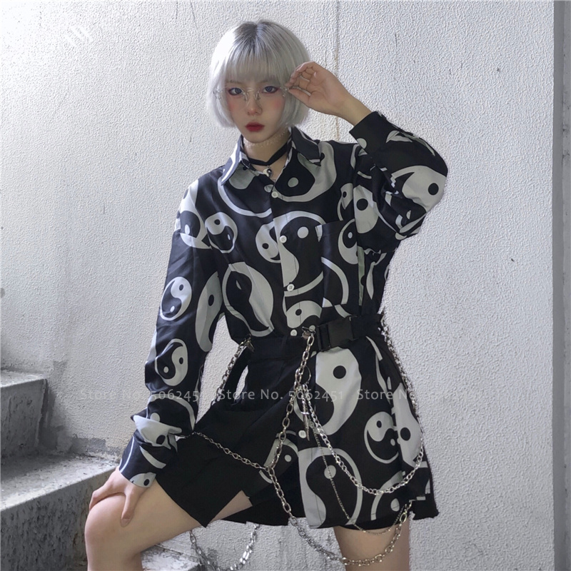 Japanese Harajuku Style Blouse Coats Men Women Couples Tai Chi Chinese Printed T-shirt Hip Hop Streetwear Samurai Haori Cardigan