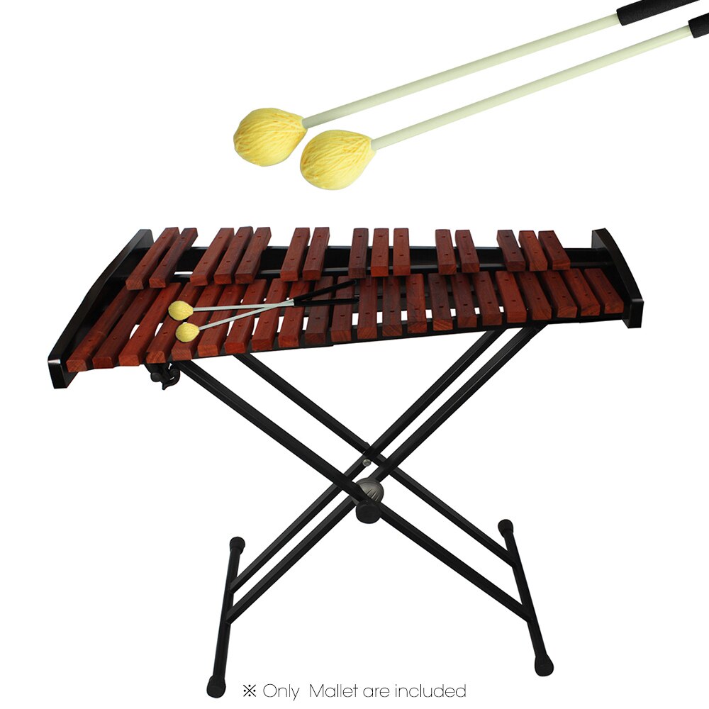 Primære marimba stick mallets xylofon glockensplel hammer med fiberglas håndtag percussion instrument tilbehør: Gul