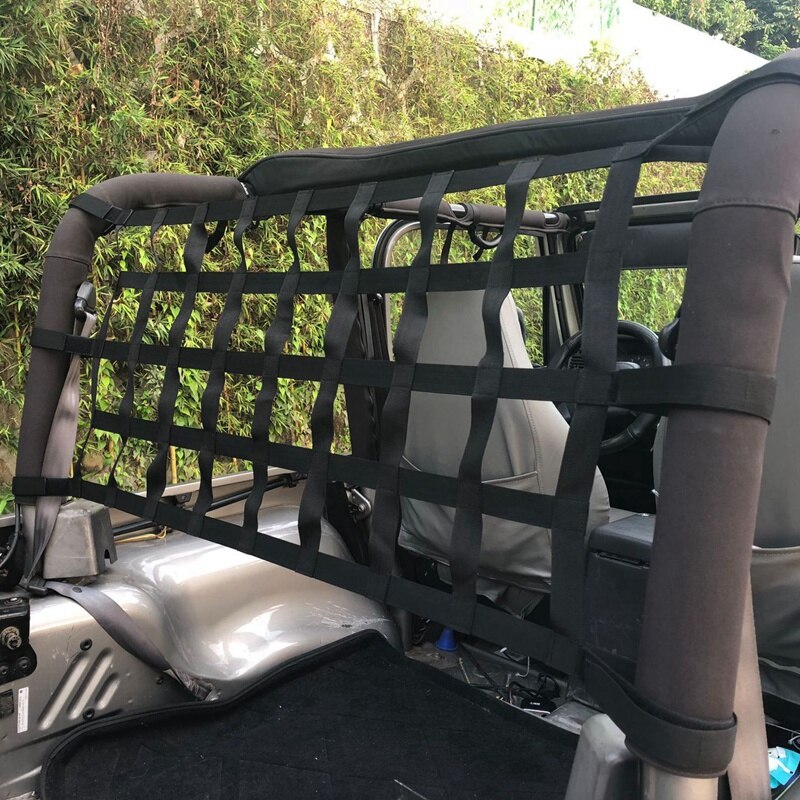 Zwarte Oxford Doek Multifunctionele Ic Sticker Dak Opslag Hangmat Dak Bescherming Netto 4X10 Mesh Geschikt Voor Jeep Wrangler