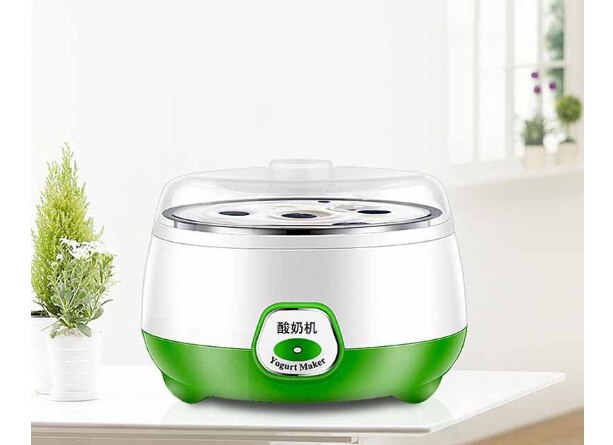 Máquina automática de yogurt, termostato de fermentación, mini electrodoméstico, revestimiento interno, máquina de natto de vino de arroz de vidrio: green