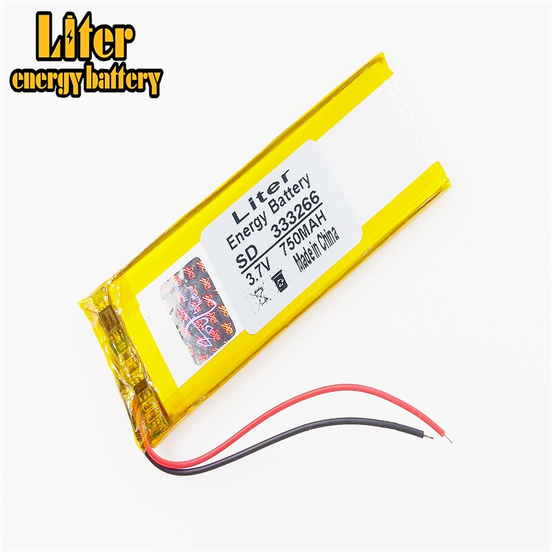 Lithium polymer batteri 333266 3.7v 750 mah  mp5 gps dipper led lysboks diy højttaler