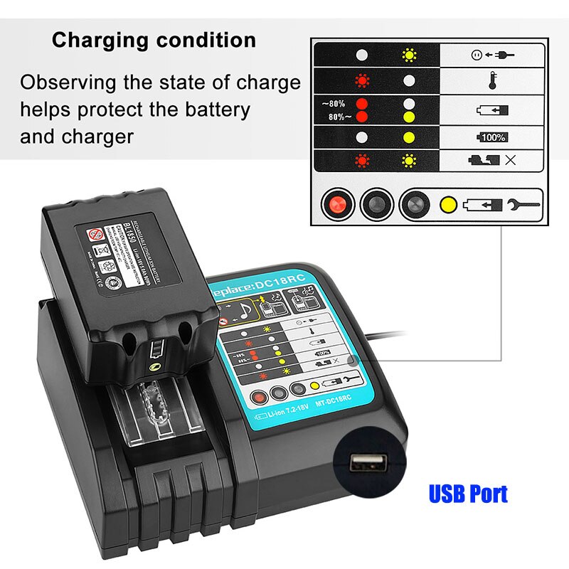 100%  original til makita 18v 18000 mah genopladeligt elværktøjs batteri med led li-ion udskiftning lxt  bl1860b bl1860 bl1850
