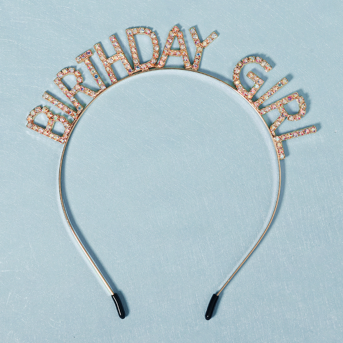 Diadema de feliz cumpleaños con letras en inglés y diamantes de imitación brillantes para mujer, Material de aleación de Zinc, joyería de , accesorio Popular para el cabello