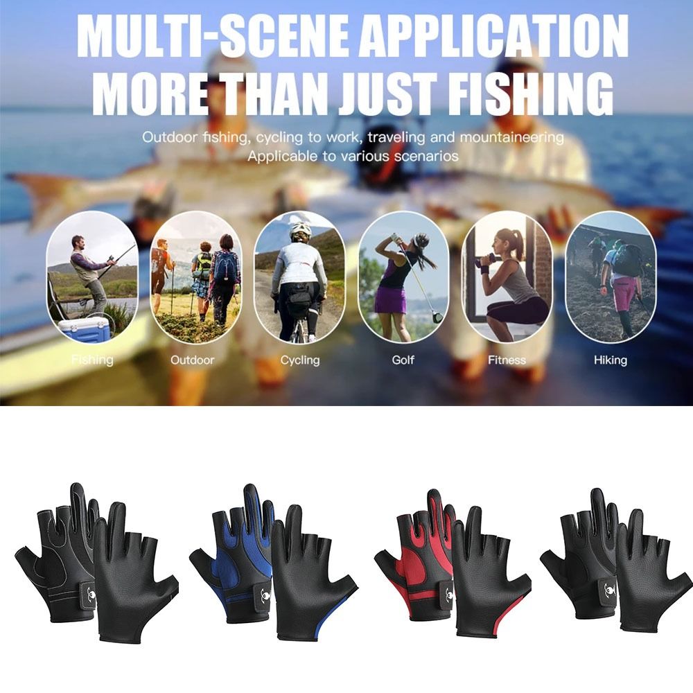 Vissershandschoenen met drie vingers Antislip Ademend Sportfietshandschoenen Slijtvast Zonbestendig Herenhandschoenen Nautische sporten