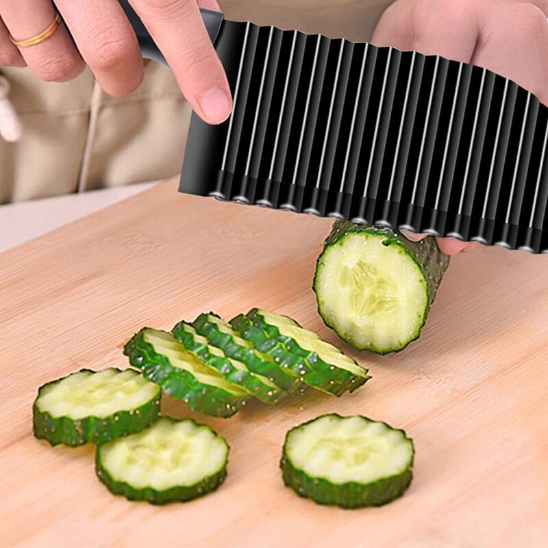 Wave Cutter, Potato Cutter, Chip Cutter, Stainless Steel Crinkle Chip Cutter, Corrugated Knife, Wave Knife for Vegetable