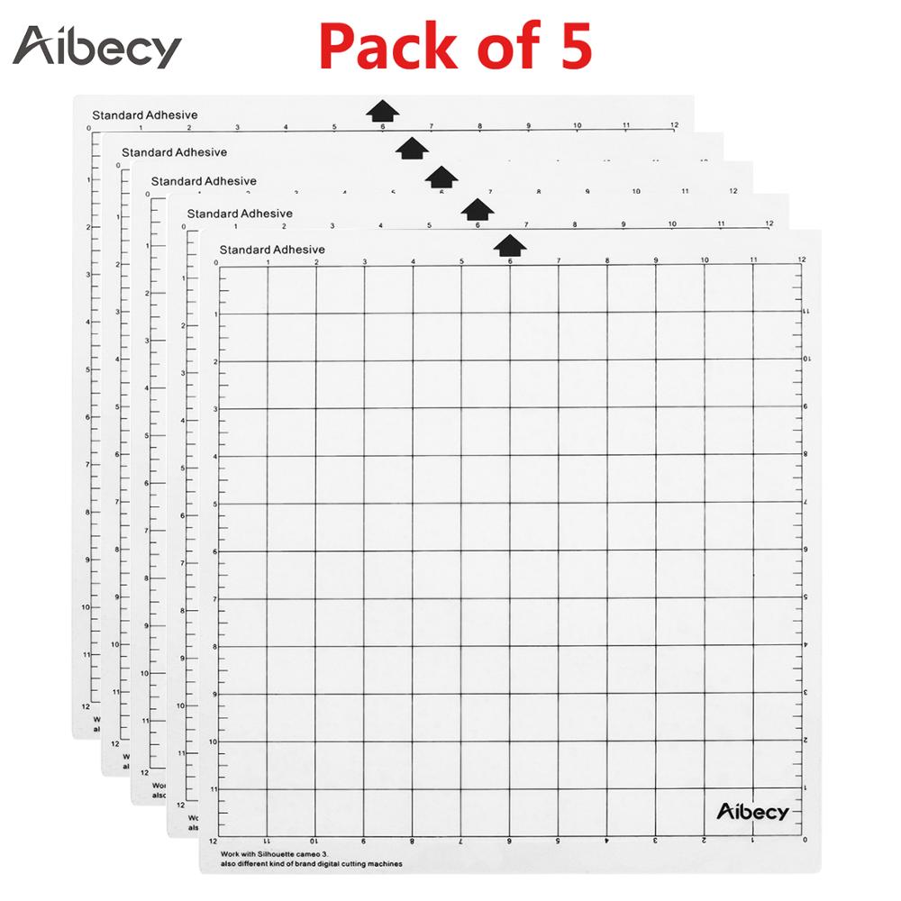 1/2/3/5pcs Aibecy Cutting Mat 12In Measuring Repalcement Translucent PP Material Cutting Pad Adhesive Mat DIY Tool Cutting Board: Pack of 5