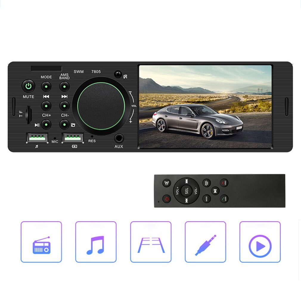 4.1 Inch Auto Hd Groot Scherm Bt Auto Mp5 Speler Auto Mp3 Mp4 Card Machine Auto Radio Host Omkeren Video speler