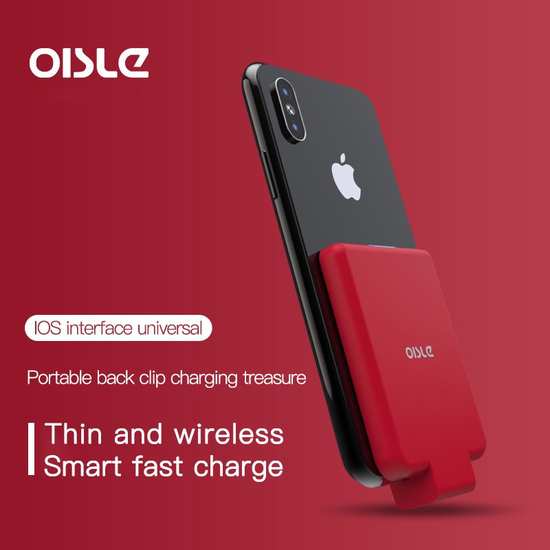 Oisle mini clipe de volta bateria para iphone 12 11x7 8 6 plus se xs max xr se2 magro backup externo caso carregador de bateria power bank