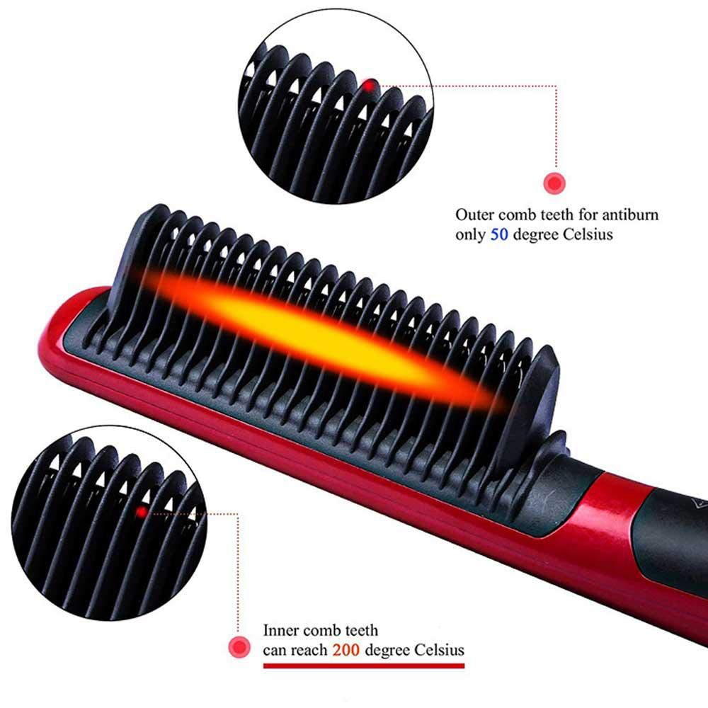 Plancha de pelo para Barba Styler, peine , plancha de masaje de cerámica, plancha eléctrica multifuncional, máquina de estilismo de cepillos