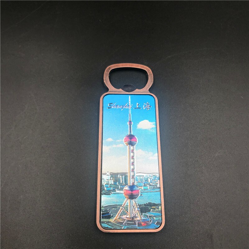 Metalen flesopener koelkaststickers koelkastmagneet shanghai toerisme souvenirs luxe magnetische stickers chinese stijl: 5