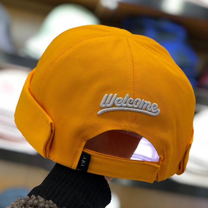 Gorra bordada Unisex de Hip Hop, gorra de marinero, gorra enrollada, gorro sin mangas Retro, gorro a la para actividades al aire libre, gorras