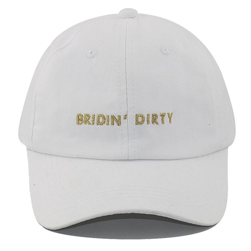 Bride &amp; girl gang festa de despedida chapéus 100% algodão ajustável noiva esquadrão bonés de beisebol moda pai chapéus todos combinados: Branco