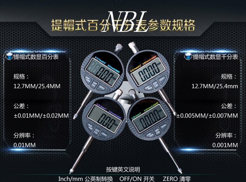 25.4mm/1" Digital Dial Indicator 0.01mm Electronic dial indicator Gauge Meter Metric/Inch With RS232 Data Out Retail Box