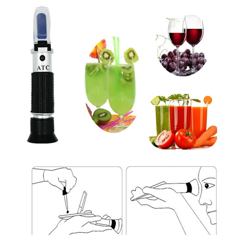 0-32% Brix Refractometer Handheld Sugar Concentration ATC Sweetness Tester Fruit Meter for Honey Vegetables With Box 30%off