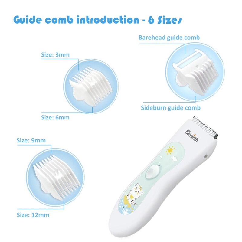 Bimirth Baby Elektrische Tondeuse Usb Oplaadbare Krachtige Waterdichte Haartrimmers Clipper Voor Baby Low Noise Haar Snijder