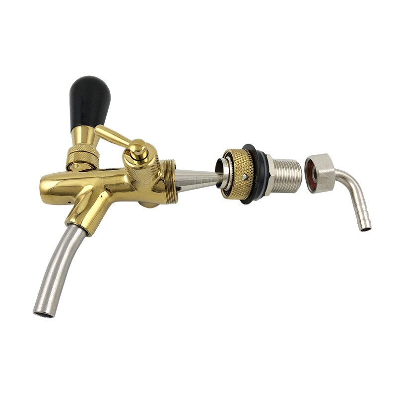 Verstelbare G5/8 Kegerator Draft Schacht Bier Tap Kraan Met Flow Controller Verchromen Home Brew Bar Bier Wijn maken Tool