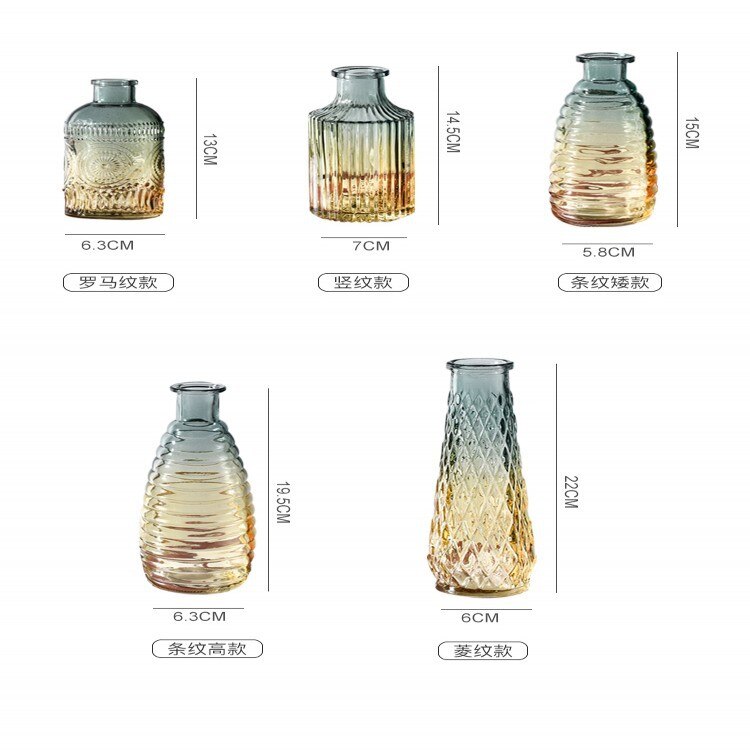 Europäischen Hipster Geprägte transparent Glas Vase Wohnzimmer Blume Hause Dekoration Vasen Für HäNutzer Blumen Hochzeit Dekoration