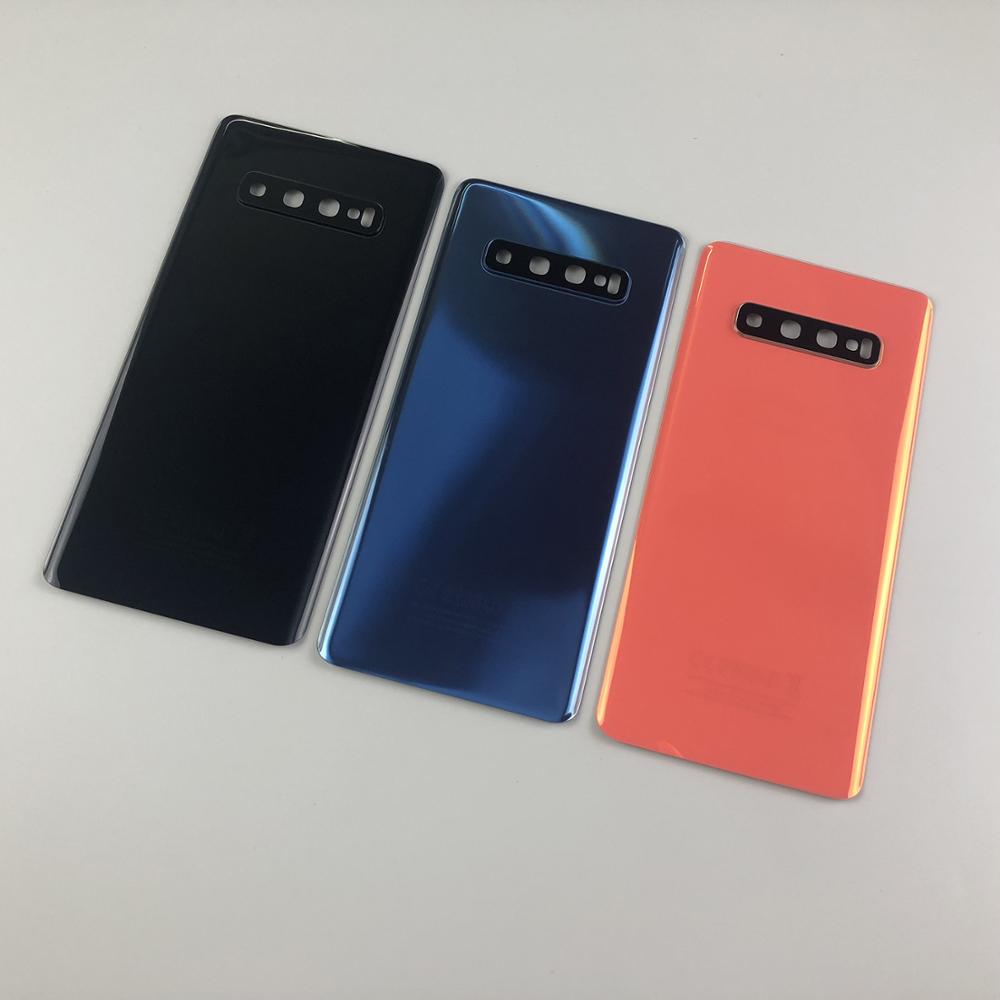 Originale Per Samsung S10 G973/S10 Più G975 Alloggiamento Posteriore In Vetro Della Copertura Posteriore Della Batteria Della Copertura + Colla Adesiva + copriobiettivo della fotocamera + Logo