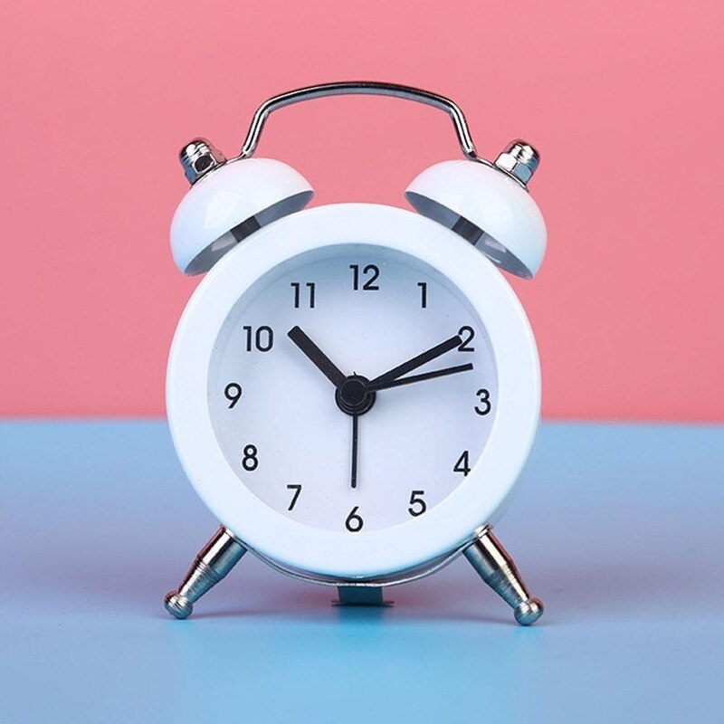 Leuke Mini Metal Ronde Wekker Bureau Tafel Elektronische Digitale Klok Slaapkamer Woonkamer Wekker Creatieve Home Decoratie