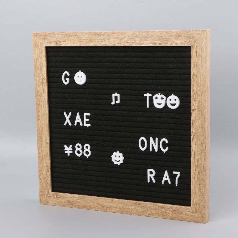 Vilt Brief Board 10X10 Inch Retro Hout Met 340 Witte Letters Nummers En Tas