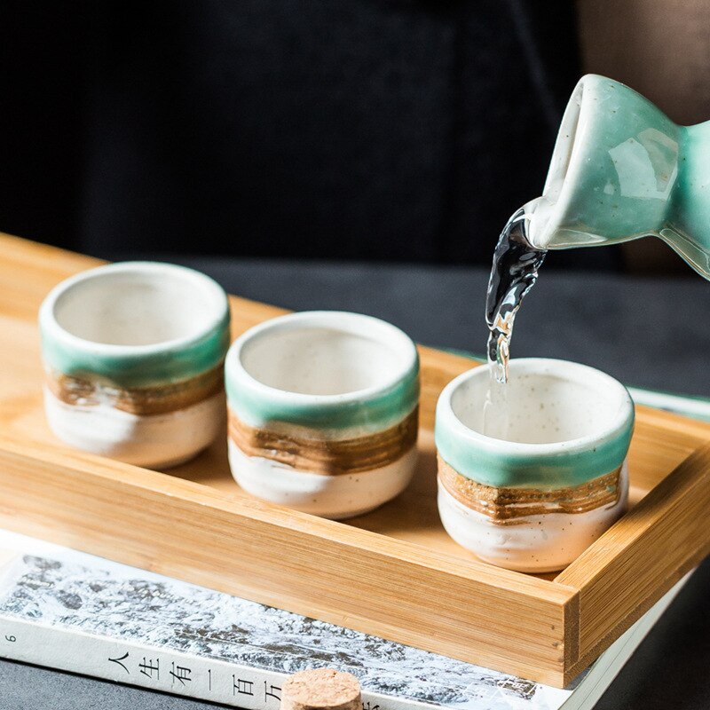 Tazas de porcelana para café y té de estilo Retro tradicional japonés, vaso pequeño de cerámica con personalidad, 35ml