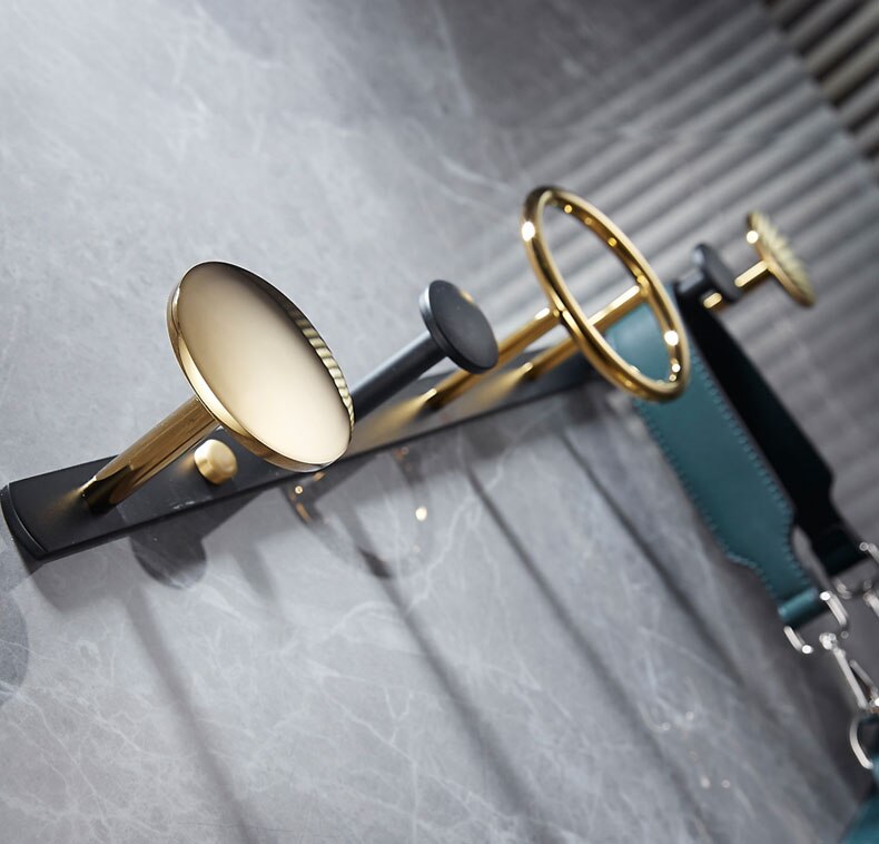 Styl europejski miedziany wieszak ścienny brelok złoty akcesoria łazienkowe ręcznik haczyk na ubrania wieszak na płaszcze klasyczna ściana haki WF-25032