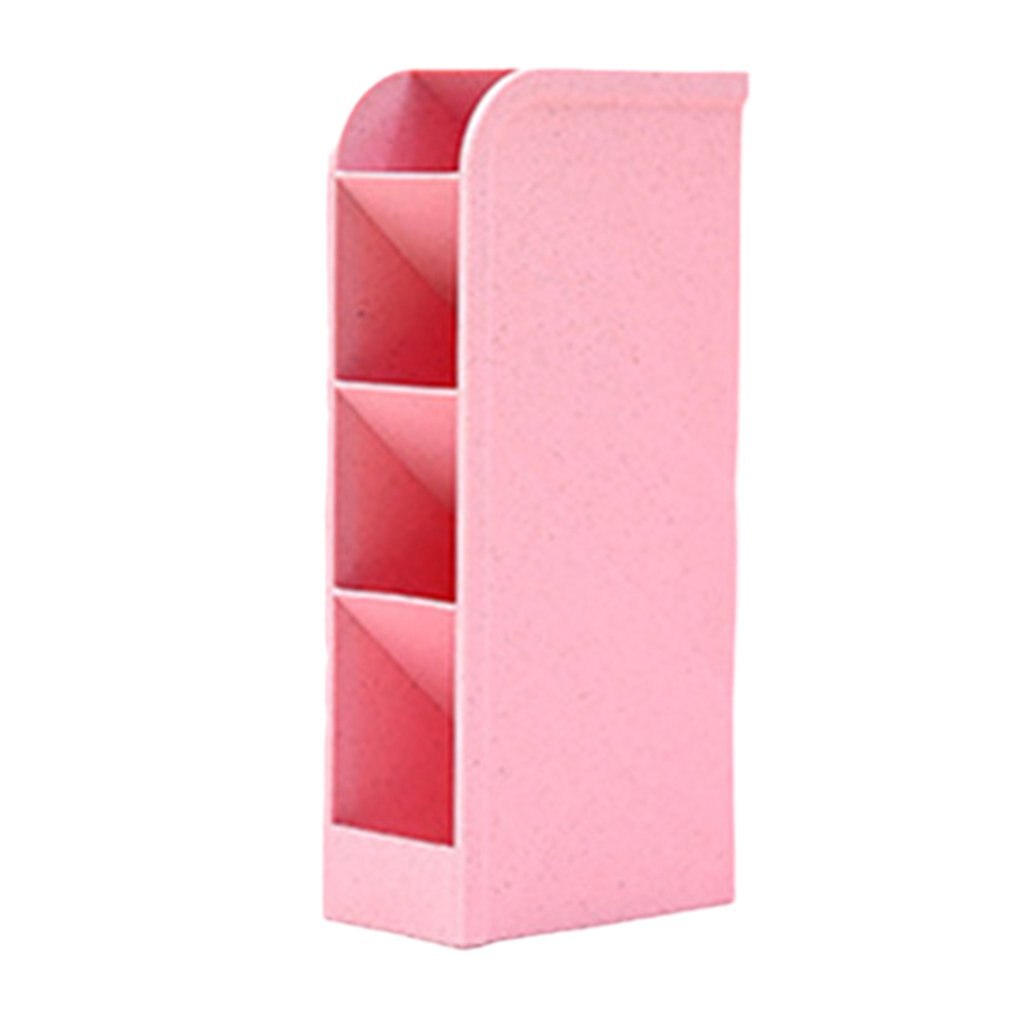 Multi-Function Desktop Pen Pencil Holder bureau organizer desk storage box office accessories organizador de escritorio: Wheat pink