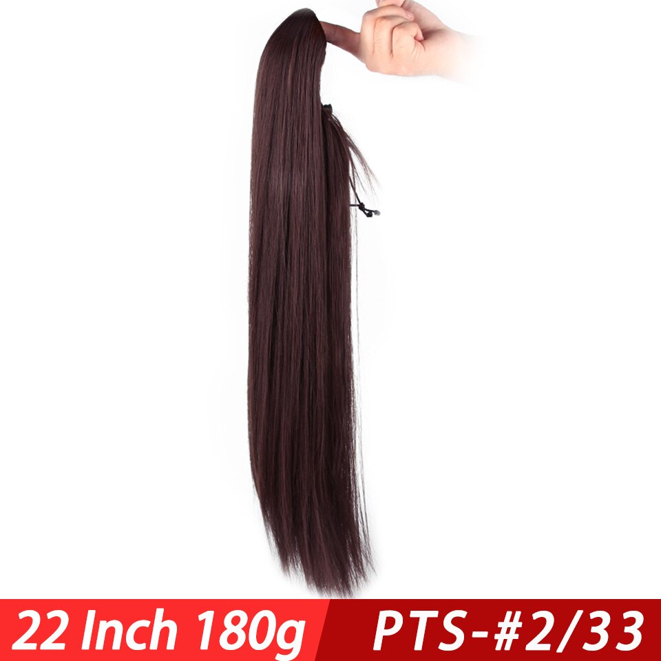 Pageup 22” Long Curly Clip In Hair Tail False Hair Ponytail Hairpiece With Hairpins Synthetic Hair Ponytail Hair Extension: PTS-2I33