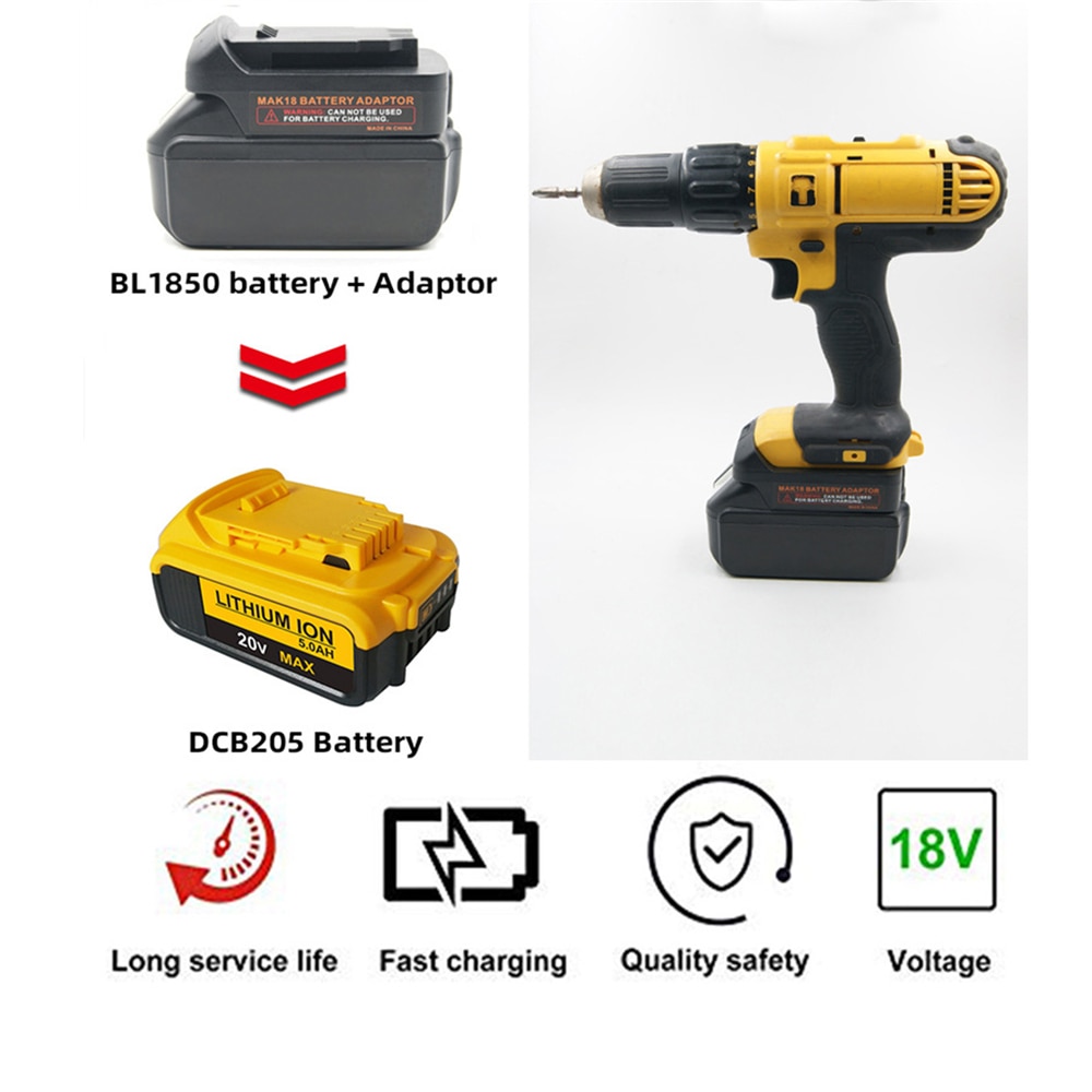 Power Tool Converter Li-ion Battery Adapter for Makita MAK18 18V to for Dewalt 18V Li-ion Battery Adapter