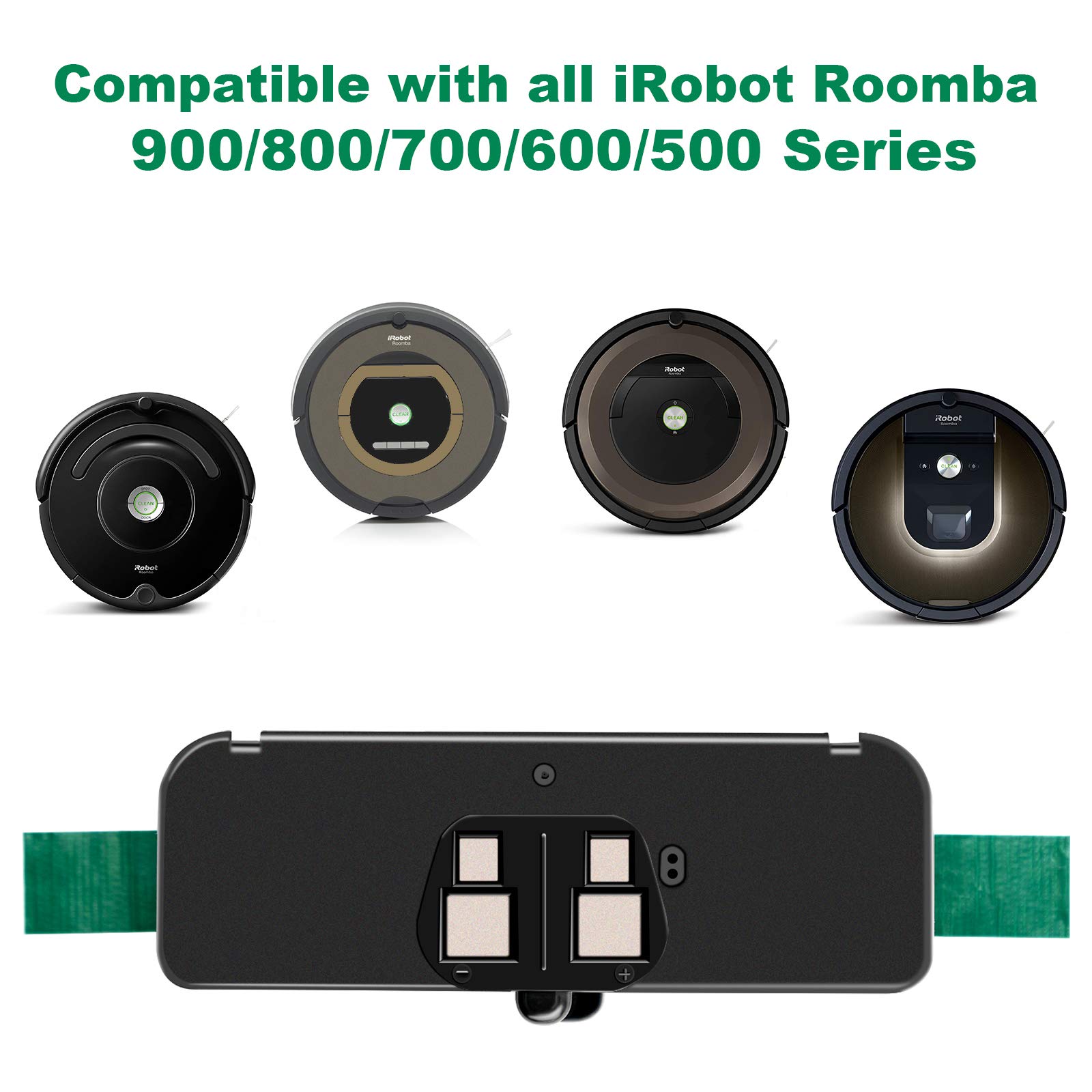 6.4Ah 5.0Ah 14.4V Batería de Repuesto para Roomba 500 510 520 530 532 535 540 545 550 552 555 560 562 570 580 585 600 610 620 630 650 660 700 760 770 780 790 800 870 880 900 970 980 aspiradoras de la serie